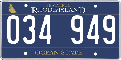 RI license plate 034949