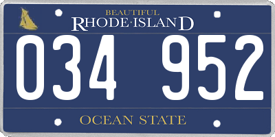 RI license plate 034952