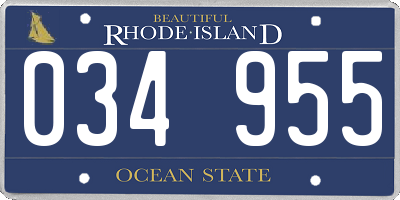 RI license plate 034955