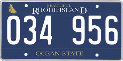 RI license plate 034956