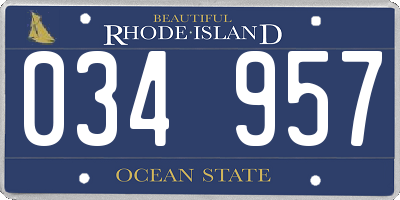 RI license plate 034957
