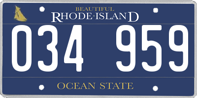 RI license plate 034959