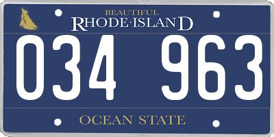 RI license plate 034963
