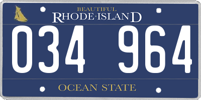 RI license plate 034964