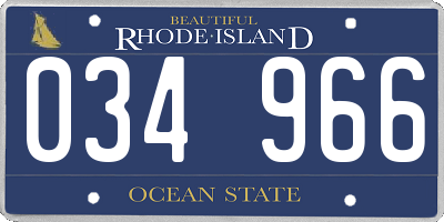 RI license plate 034966