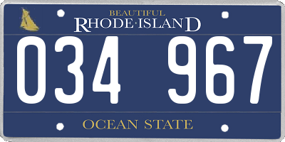 RI license plate 034967