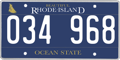 RI license plate 034968