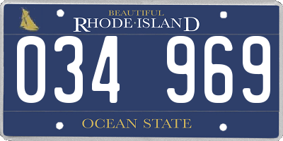 RI license plate 034969