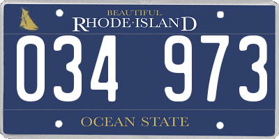 RI license plate 034973