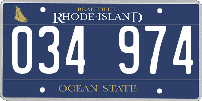 RI license plate 034974