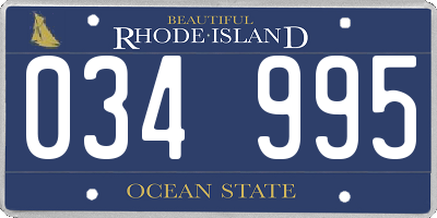 RI license plate 034995
