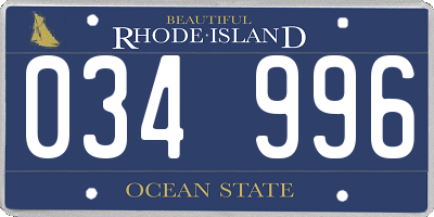 RI license plate 034996