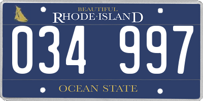 RI license plate 034997
