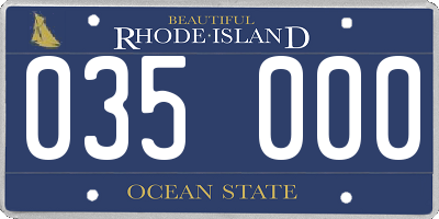 RI license plate 035000