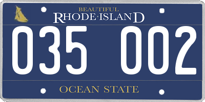 RI license plate 035002