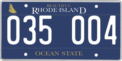RI license plate 035004