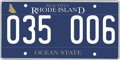 RI license plate 035006