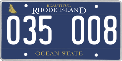 RI license plate 035008