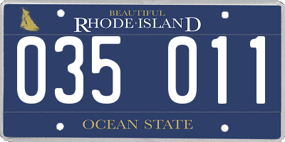 RI license plate 035011