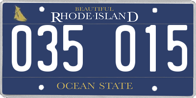 RI license plate 035015