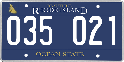 RI license plate 035021