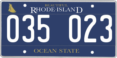 RI license plate 035023