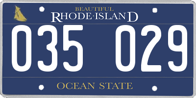 RI license plate 035029