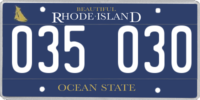 RI license plate 035030