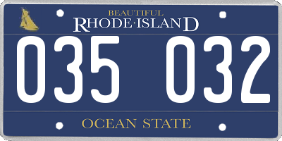 RI license plate 035032