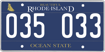 RI license plate 035033