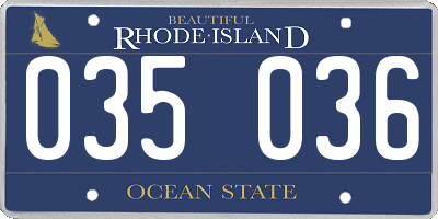 RI license plate 035036