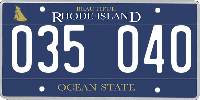 RI license plate 035040