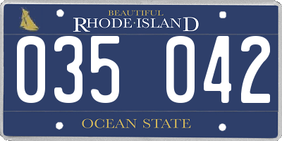 RI license plate 035042