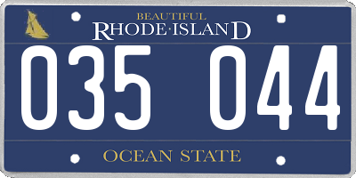 RI license plate 035044