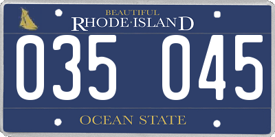 RI license plate 035045