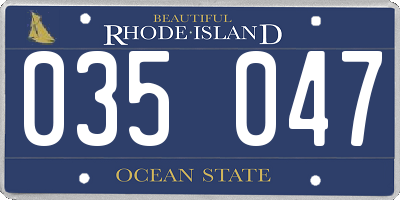 RI license plate 035047