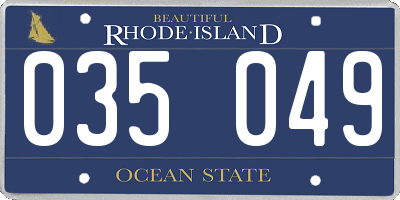 RI license plate 035049