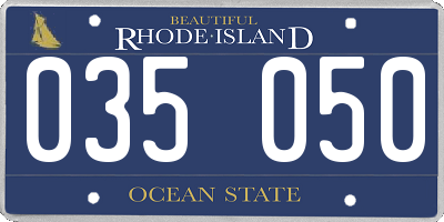 RI license plate 035050