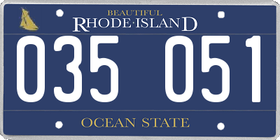 RI license plate 035051
