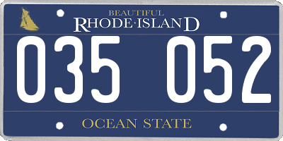 RI license plate 035052