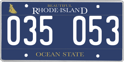 RI license plate 035053