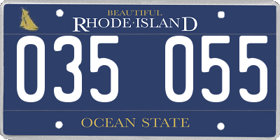 RI license plate 035055