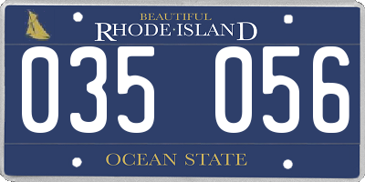 RI license plate 035056