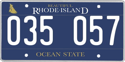 RI license plate 035057