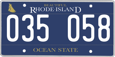 RI license plate 035058