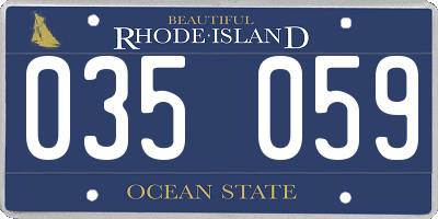 RI license plate 035059