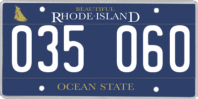 RI license plate 035060