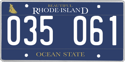 RI license plate 035061