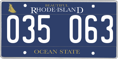 RI license plate 035063