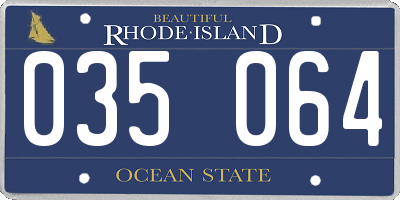 RI license plate 035064